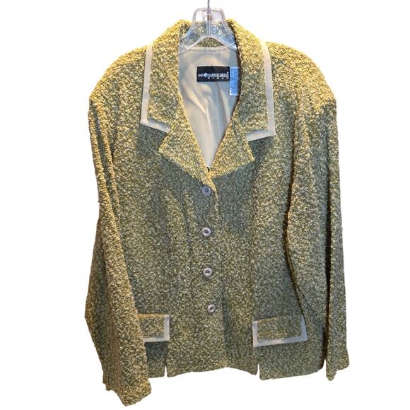 Sag Harbor 24W Green Textured Women's Blazer Jacket Suit Coat Plus 3X 3XL XXXL - Picture 1 of 4